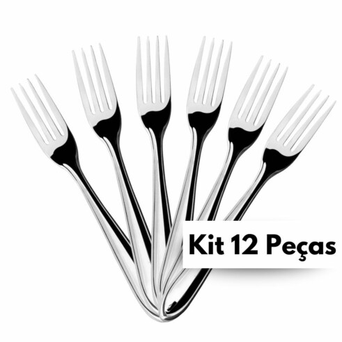 Kit Garfo Inox 12 Peças 19cm TOP ÚTIL - TOP0998 Mirão