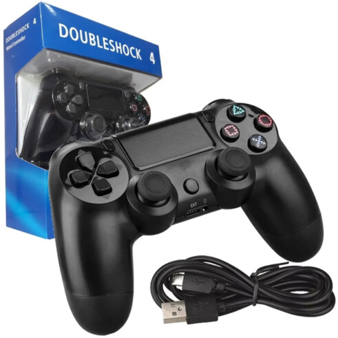 Controle sem fio para playstation 2, joystick dupla vibração