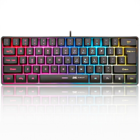 Teclado Gamer para Juegos Mini Teclado multicolor LED Mini Keyboard for  Gaming