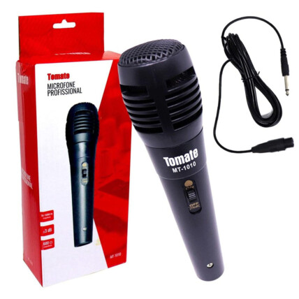 Microfone Profissional com Fio Conexão P10 3dB Tomate - MT-1010