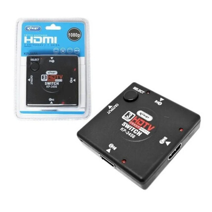 Adaptador Switch HDMI com 3 Entradas e 1 Saída Knup - KP-3456