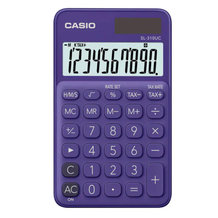 Calculadora de Bolso 10 Dígitos Casio Colorful Roxa - SL310UC RX 