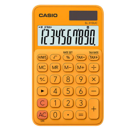 Calculadora de Bolso 10 Dígitos Casio Colorful Laranja - SL310UC LJ