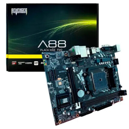 Placa Mãe para AMD FM2 2x DDR3 6 portas Usb Vga/Hdmi - G-A88 / KP-A88