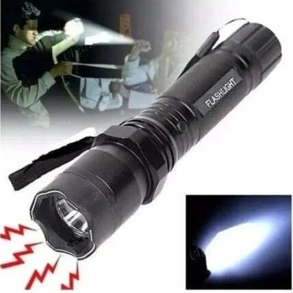 Lanterna Tatica LED com Taser de Choque Recarregável - LT-434 