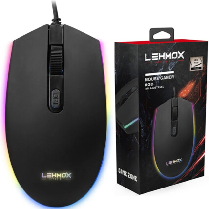 Mouse Gamer Led RGB com Fio LEHMOX - GT-M3