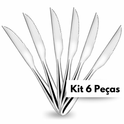 Kit 6 Facas de Mesa Inox 21cm TOP ÚTIL - TOP0754