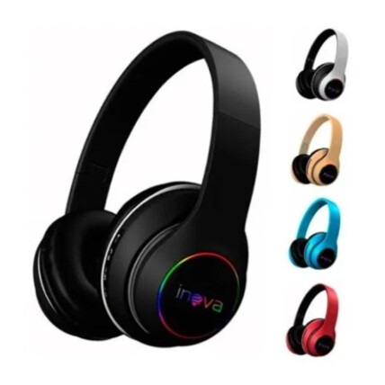 Headphone Bluetooth Led RGB Sem Fio Dobrável Inova - FON-2263D