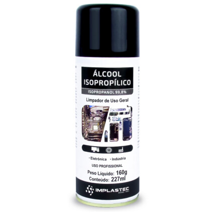 Álcool Isopropílico Aerossol 99,8% Limpador de Uso Geral Implastec - LT_160GX227ML
