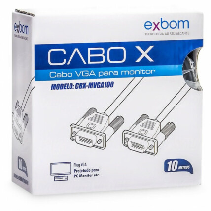 Cabo Vga 10 Metros Caixa Display Exbom - CBX-MVGA100