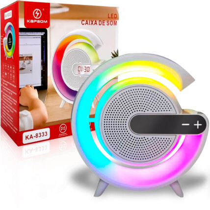 Caixa de Som Bluetooth com LED RGB e Rádio FM KAPBOM - KA-8333