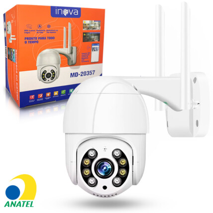 Câmera de Segurança IP WI-FI Com 2 Antenas Inteligente INOVA - MD-20357