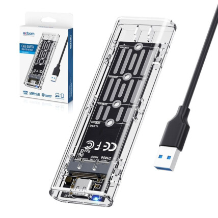 Case SSD M2 NGFF USB-C Transparente 04209 / EXBOM - CGHD-M2NG420