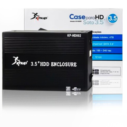 Case para HD Externo 3.5 SATA PC USB 2.0 KNUP - KP-HD002