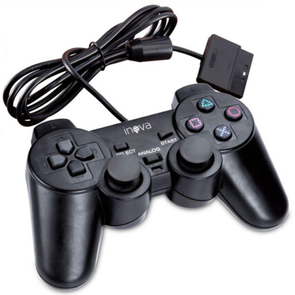 Controle PS2 Dualshock Com Fio Embalagem Saco Plástico INOVA - MD-8302