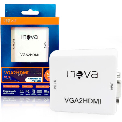 Conversor de Vídeo e Áudio VGA para HDMI INOVA - ZJT-50002