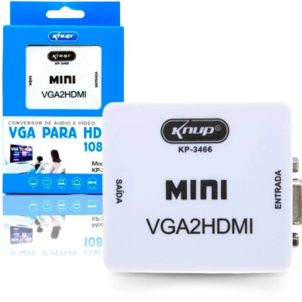 Conversor de Audio e Video VGA para HDMI KNUP - KP-3466