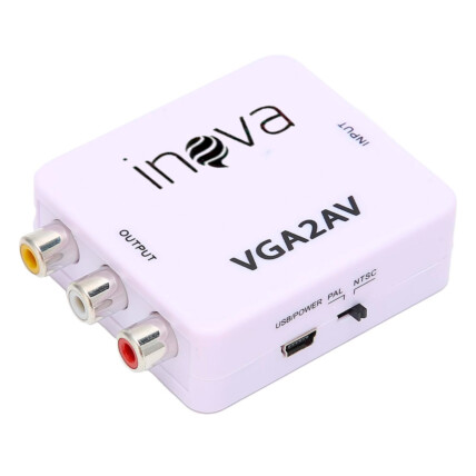 Conversor de Vídeo e Áudio VGA para AV RCA INOVA - ZJT-50005
