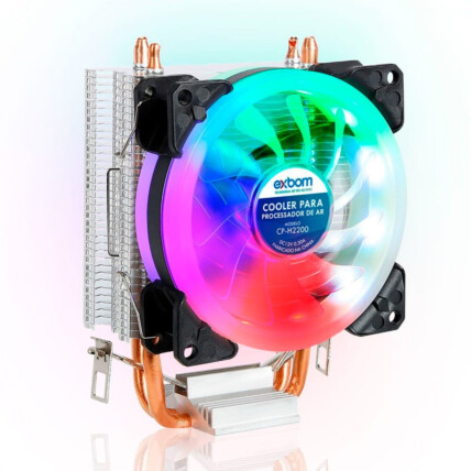 Cooler para Processador Intel e AMD com Dissipador e 2 Tubos Heatpipes EXBOM - CP-H2200