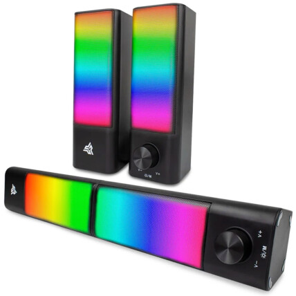 Caixa Som Bluetooth Soundbar Gamer 10W para PC e Notebook com Led RGB Knup - KP-RO820
