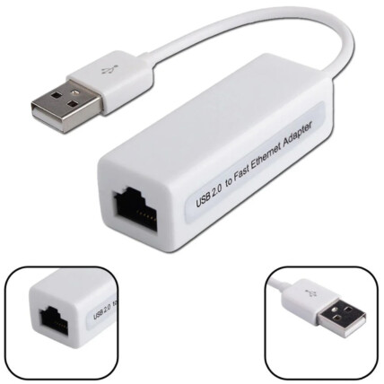 Adaptador USB 2.0 LAN Placa Rede Externa RJ45 Ethernet 10/100 EXBOM - 00524