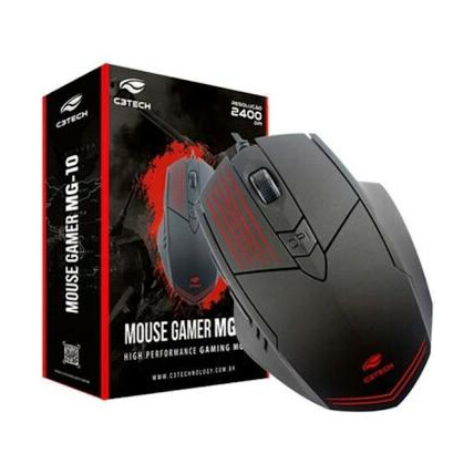 Mouse Gamer Usb Led 2400 dpi Preto C3Tech - MG-10BK