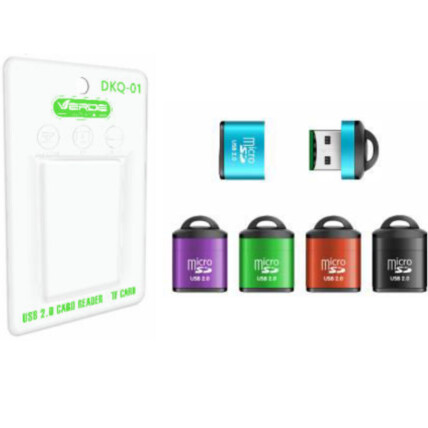 Adaptador USB Leitor de Cartão de Memória M2 Mini SD Verde - DKQ-01