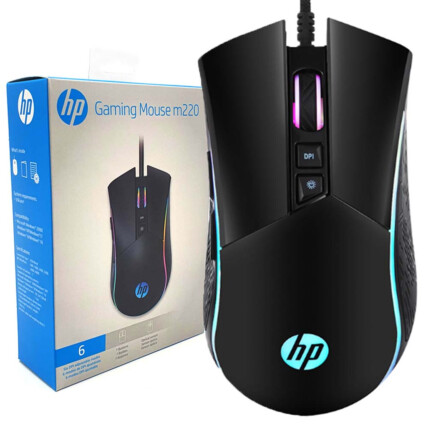 Mouse Gamer HP Usb com Iluminação Led 4800 dpi - M220 Preto 