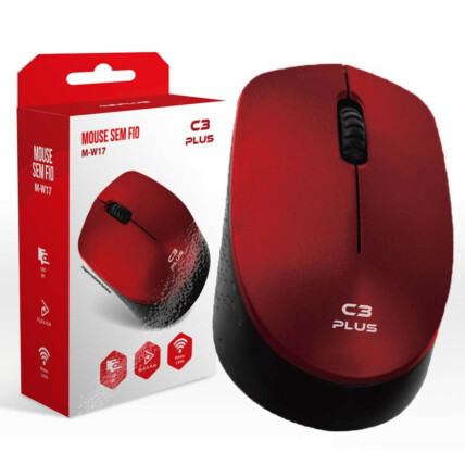 Mouse Sem Fio Wireless Vermelho C3Tech - M-W17RD