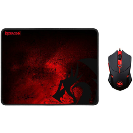 Kit Mouse Gamer e Mousepad Redragon Centrophorus 330 x 260mm - M601-BA