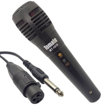 Microfone Dinâmico com Fio Hi-Fi Cabo P10 Tomate - MT-1010SC