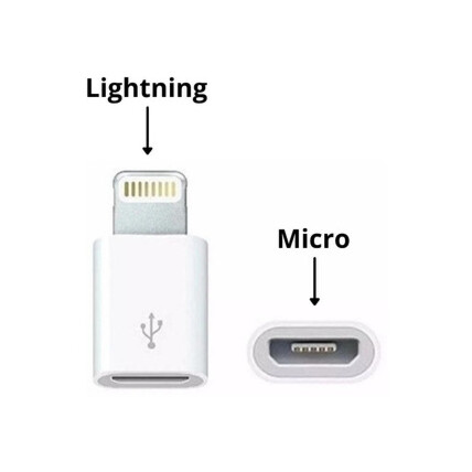 Adaptador Lightning IOS Macho para Micro USB V8 Fêmea Verde - ZJT-IP8-V8/B