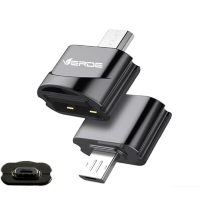 Adaptador OTG Micro USB V8 Macho para USB Fêmea Verde - ZJT-V8-OTG/B