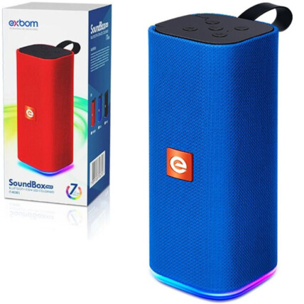 Caixa de Som Bluetooth Multimidia FM/SD/Aux/Usb Led RGB Super Bass 03458 Exbom - CS-M33BTL