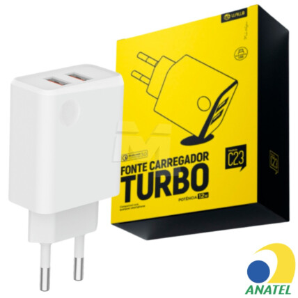 Carregador Turbo Quick Charge 3.0 12W com 2 Portas Usb WALLO - C23