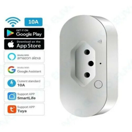 Adaptador de Tomada Inteligente Smart Home 10A Wi-fi Bivolt Luatek - LSTO-900