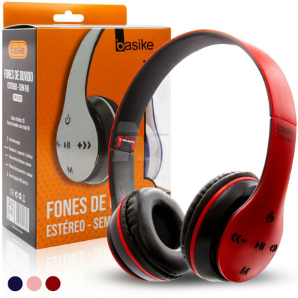 Headphone Bluetooth BASIKE Fone de Ouvido sem Fio - BAFON-2202D