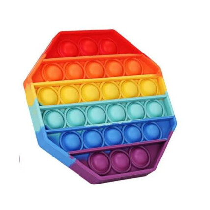Brinquedo Pop It Anti Stress Bolha Colorido Formato Octogonal