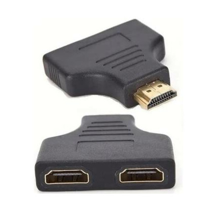 Splitter Adaptador HDMI Duplicador 1 HDMI Macho para 2 HDMI Fêmea Banhado a Ouro - EXBOM - 03126