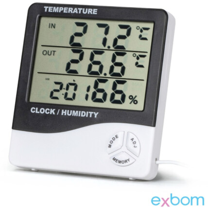 Termometro Medidor de Umidadde e Temperatura Com Sensor Externo Exbom - FEPRO-MUT60OS