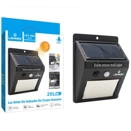 Luminária Solar Luz Led com Sensor De Presença Automático Lehmox - LEY-1563