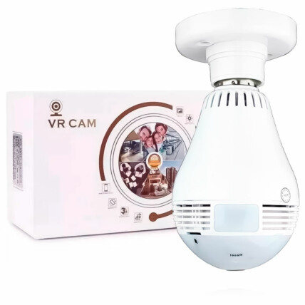 Camera Lampada Espiã de Segurança 360 Graus com Acesso Remoto - VR CAM
