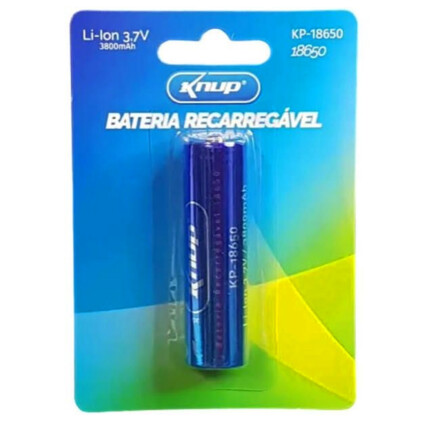 Bateria p/ Lanterna Recarregável 3,7v 3800mah - Knup Kp-18650 