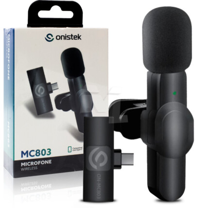 Microfone de Lapela sem Fio Conexão Type-C para Smartphone Android - ON-MC803