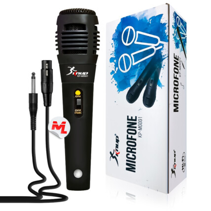 Microfone Dinâmico Unidirecional com Fio KNUP - KP-M0001