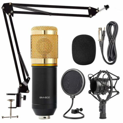 Microfone Profissional Condensador BM800 Kit com Braço Articulado + Pop Filter - BM-800