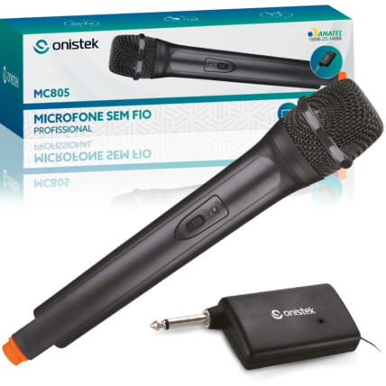 Microfone sem fio Profissional Operação até 30 Metros ONISTEK - ON-MC805