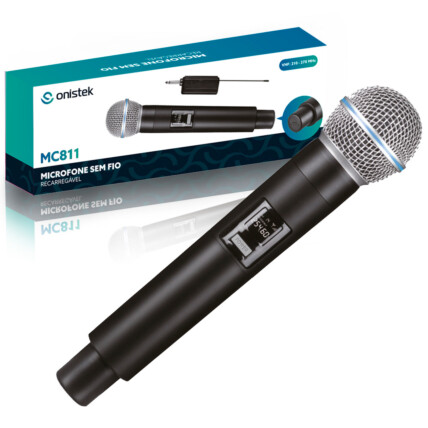 Microfone Sem Fio Recarregável Profissional Karaokê Onistek - ON-MC811