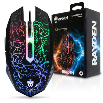 Mouse Gamer Rayden com Fio USB Led Rainbow 2400 Dpi EVOLUT - EG104