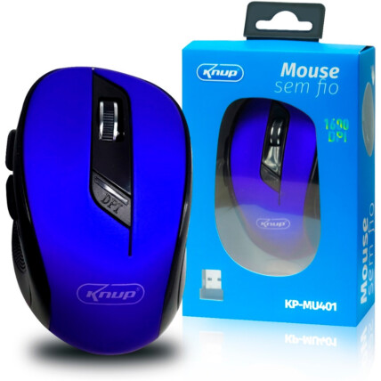 Mouse sem Fio Wireless 2.4Ghz 1600 DPI Receptor Usb - KP-MU401